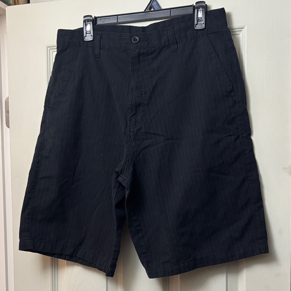Burnside Black Flat Front Shorts Casual Style